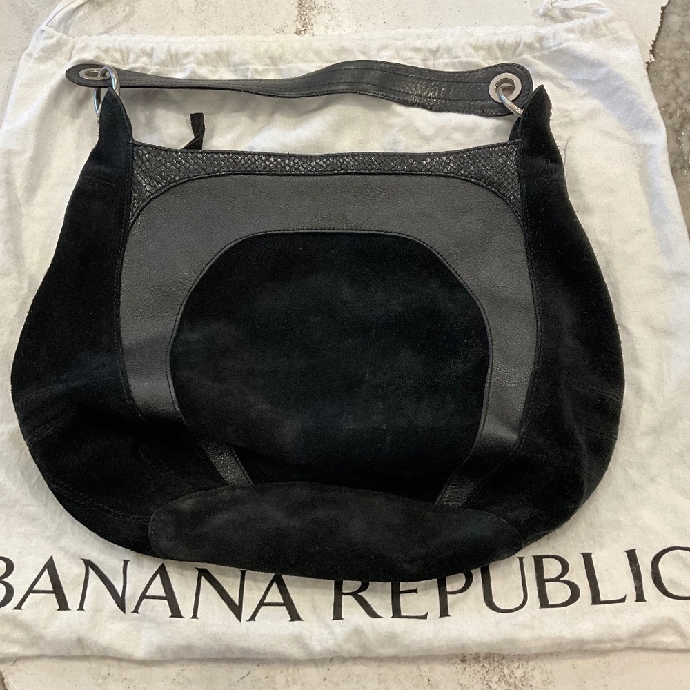 Banana Republic Suede And Leather Hobo Handbag 2005 Vintage